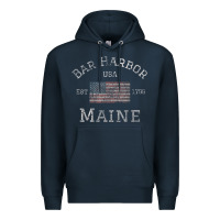 Navy Bar Harbor Maine USA American Flag Established ME Vintage Premium Hoodie - PixelWave