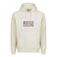 Oatmeal Heather Bar Harbor Maine USA American Flag Established ME Vintage Premium Hoodie - PixelWave