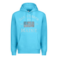 Ocean Blue Bar Harbor Maine USA American Flag Established ME Vintage Premium Hoodie - PixelWave
