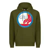 Army Green graduate, theological, education (GTU) Premium Hoodie - PixelWave