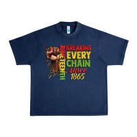Navy juneteenth breaking every chain since 1865 woman f Urban Heavy Tee - CowGirlArtShop