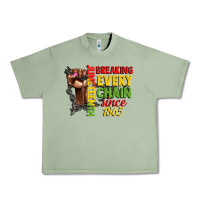 Oil Green juneteenth breaking every chain since 1865 woman f Urban Heavy Tee - CowGirlArtShop