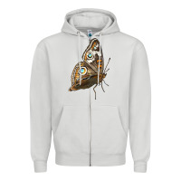 Dove Grey Flying Common Buckeye Butterfly Zipper Hoodie - LillyAllenDesigns