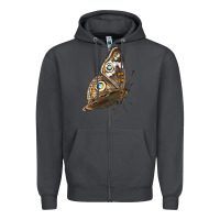 Smoke Flying Common Buckeye Butterfly Zipper Hoodie - LillyAllenDesigns
