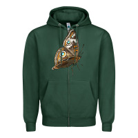 Sports Green Flying Common Buckeye Butterfly Zipper Hoodie - LillyAllenDesigns