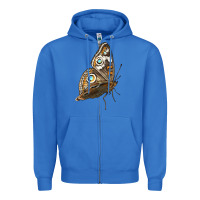 True Royal Flying Common Buckeye Butterfly Zipper Hoodie - LillyAllenDesigns