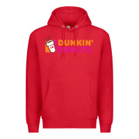 Red Dunkin'donuts Premium Hoodie - PixelWave