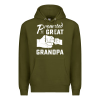 Army Green Promoted to Great Grandpa Premium Hoodie - PixelWave