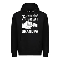 Black Promoted to Great Grandpa Premium Hoodie - PixelWave