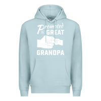 Blue Mist Promoted to Great Grandpa Premium Hoodie - PixelWave