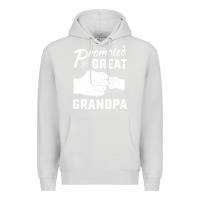 Dove Grey Promoted to Great Grandpa Premium Hoodie - PixelWave