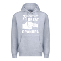 Heather Grey Promoted to Great Grandpa Premium Hoodie - PixelWave