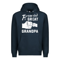 Navy Promoted to Great Grandpa Premium Hoodie - PixelWave