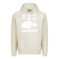 Oatmeal Heather Promoted to Great Grandpa Premium Hoodie - PixelWave