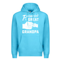 Ocean Blue Promoted to Great Grandpa Premium Hoodie - PixelWave