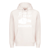 Pale Pink Promoted to Great Grandpa Premium Hoodie - PixelWave