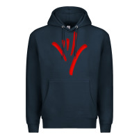 Navy asl (american sign language) tshirt  i love you classic Premium Hoodie - PixelWave