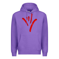 Purple asl (american sign language) tshirt  i love you classic Premium Hoodie - PixelWave