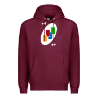 Burgundy Uno Card Game Draw Four Premium Hoodie - PixelWave