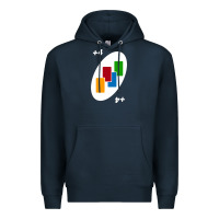 Navy Uno Card Game Draw Four Premium Hoodie - PixelWave