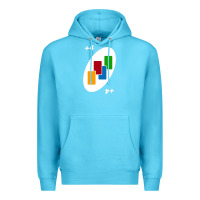Ocean Blue Uno Card Game Draw Four Premium Hoodie - PixelWave