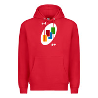 Red Uno Card Game Draw Four Premium Hoodie - PixelWave