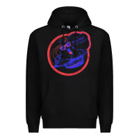 Black cool whip vintage design   80s aesthetic Premium Hoodie - PixelWave