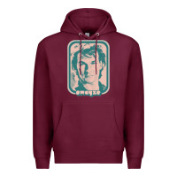 Burgundy patrick swayze retro 80s fan aesthetic design Premium Hoodie - PixelWave