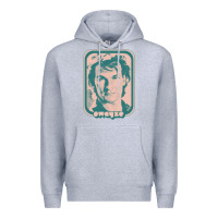 Heather Grey patrick swayze retro 80s fan aesthetic design Premium Hoodie - PixelWave