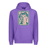 Purple patrick swayze retro 80s fan aesthetic design Premium Hoodie - PixelWave