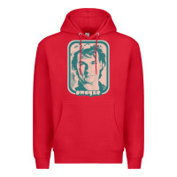 Red patrick swayze retro 80s fan aesthetic design Premium Hoodie - PixelWave