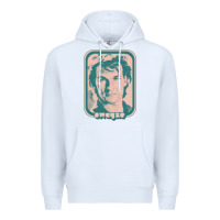 White patrick swayze retro 80s fan aesthetic design Premium Hoodie - PixelWave