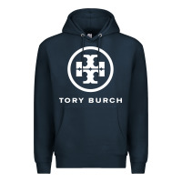 Navy white burch tory Premium Hoodie - PixelWave