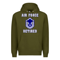 Army Green military master sergeant air force retired t shirt Premium Hoodie - PixelWave