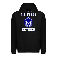 Black military master sergeant air force retired t shirt Premium Hoodie - PixelWave
