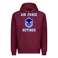Burgundy military master sergeant air force retired t shirt Premium Hoodie - PixelWave