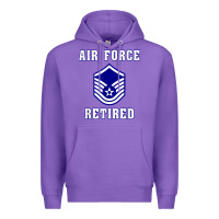 Purple military master sergeant air force retired t shirt Premium Hoodie - PixelWave