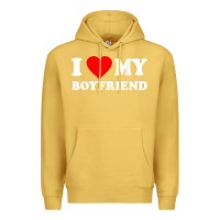 Antique Gold I Love My Boyfriend T-Shirt Premium Hoodie - PixelWave