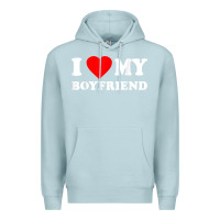 Blue Mist I Love My Boyfriend T-Shirt Premium Hoodie - PixelWave