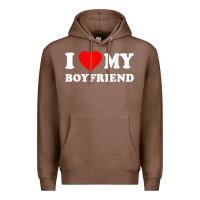 Chestnut I Love My Boyfriend T-Shirt Premium Hoodie - PixelWave
