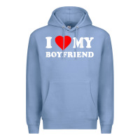 Colony Blue I Love My Boyfriend T-Shirt Premium Hoodie - PixelWave