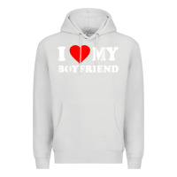 Dove Grey I Love My Boyfriend T-Shirt Premium Hoodie - PixelWave