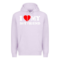 Lilac I Love My Boyfriend T-Shirt Premium Hoodie - PixelWave