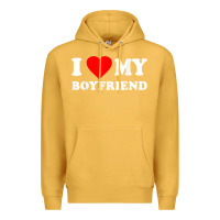 Mustard I Love My Boyfriend T-Shirt Premium Hoodie - PixelWave