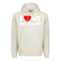 Oatmeal Heather I Love My Boyfriend T-Shirt Premium Hoodie - PixelWave