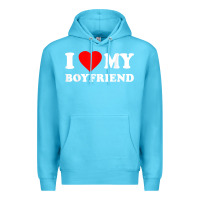 Ocean Blue I Love My Boyfriend T-Shirt Premium Hoodie - PixelWave