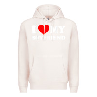 Pale Pink I Love My Boyfriend T-Shirt Premium Hoodie - PixelWave