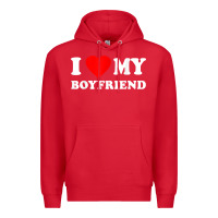 Red I Love My Boyfriend T-Shirt Premium Hoodie - PixelWave