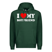 Sports Green I Love My Boyfriend T-Shirt Premium Hoodie - PixelWave