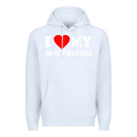 White I Love My Boyfriend T-Shirt Premium Hoodie - PixelWave